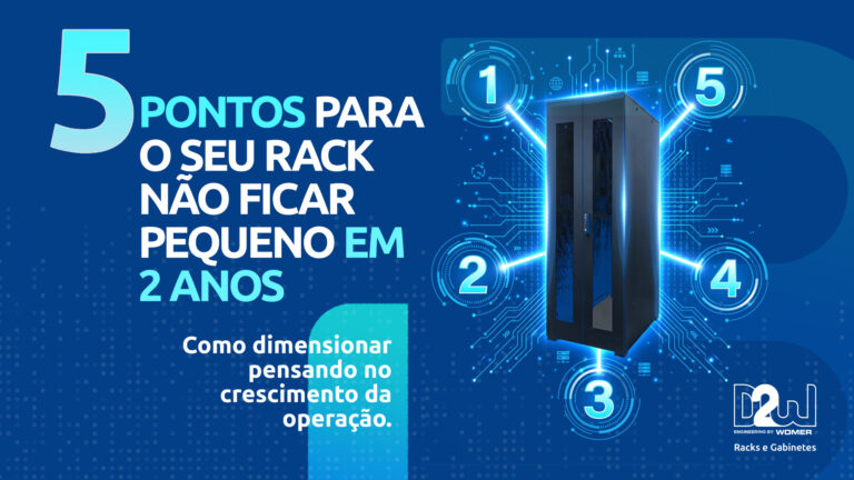 Home Rack piso 19 polegadas D2W W38 em sala técnica organizada